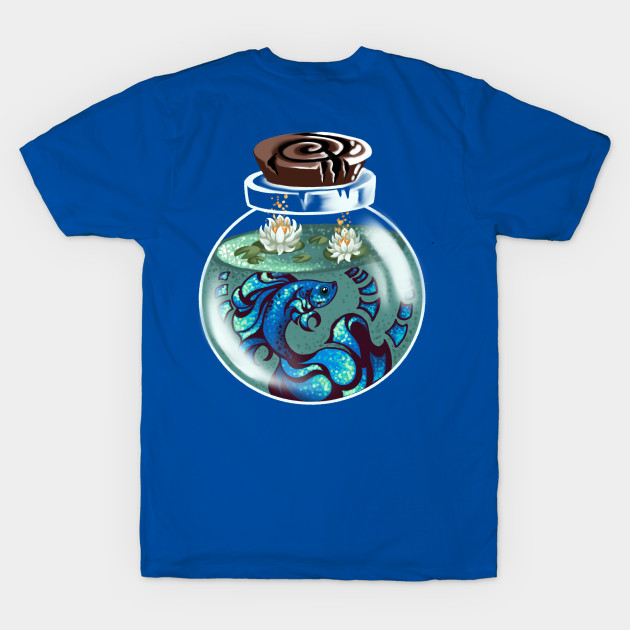 Blue Beta Fish in a Potion Bottle by Artsy Rew